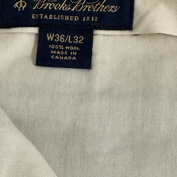 Brooks Brothers Gray Dress Pants Smooth Wool Cuffed Pleated Gray Mens 36 x 30.5 - Picture 14 of 15